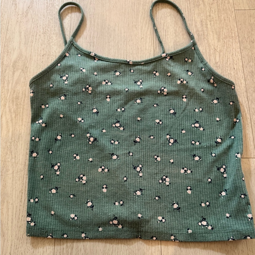 Floral Green Women's Knit Tank